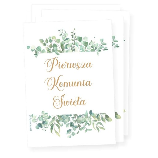 prijímanie NÁLEPKY na etikety fliaš Prvé sväté prijímanie eukalyptus 5 ks