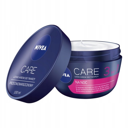 NIVEA Care nočný krém na tvár 3v1 100ml