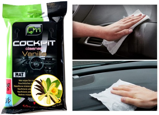 30 x VLHČENÉ Utierky ČISTIACE Utierky do kokpitu na auto Q11 VANILKA