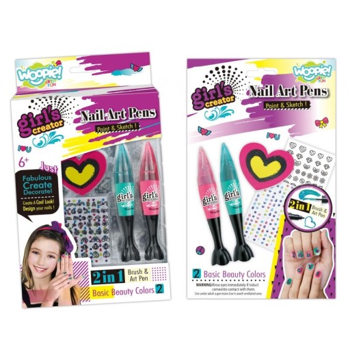 Sada na maľovanie nechtov pre deti + 2 laky na nechty WOOPIE ART&FUN