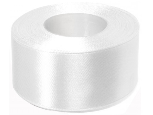 SATÉNOVÁ STUHA 50 mm stuha 32 metrov BIELA 8002