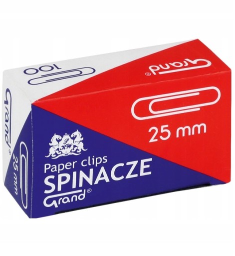 Okrúhle kancelárske klipy 25mm 100 kusov GRAND