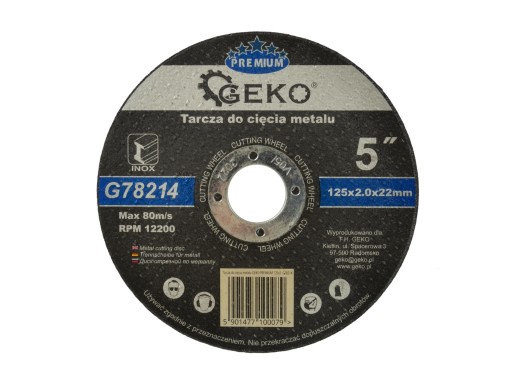 GEKO PREMIUM KOVOVÉ REZNÉ KOTOUČE 125x2 INOX