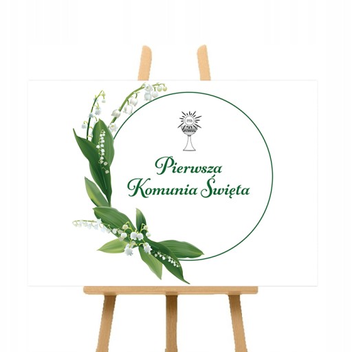 Prijímanie Plagát Nápis PRVÉ SV. PRIJÍMANIE Konvalinka 61x43cm