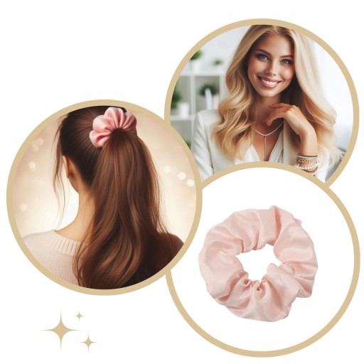 SATIN scrunchies gumička do vlasov ružová BEZPEČNÉ matné froté POHODLNÉ