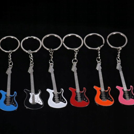 Kľúčenka na elektrickú gitaru biela najlepší darček pre gitaristu