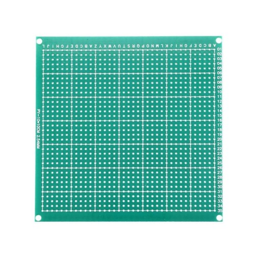 Prototyp DPS 10x10 cm, jednostranný, 1295 otvorov, potlač 2,54 mm