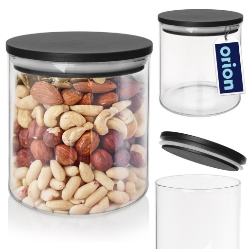 KUCHYŇSKÁ dóza na sypké produkty, potraviny, sklo, s tesnením, 450 ml