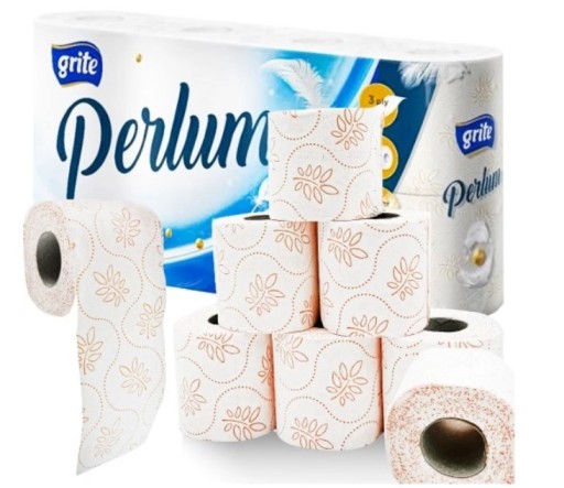 WHITE GRITE PERLUM TOALETNÝ PAPIER, 3 VRST., 8 VALCOV