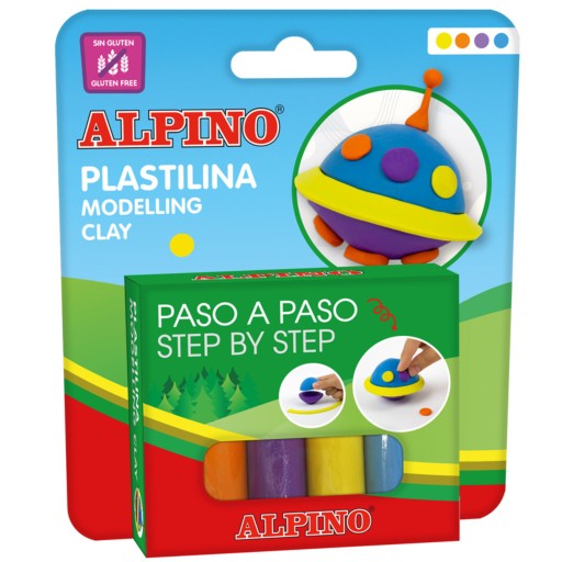Sada plastelíny ALPINO UFO 25g x 4 farby Intenzívne jemné bez škvŕn