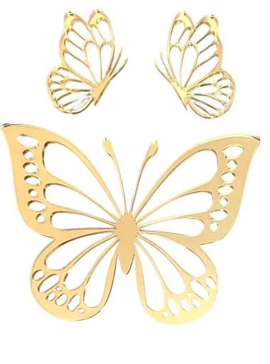 Tortový bočný vrchlík Butterfly butterflies zlaté zrkadlo 3