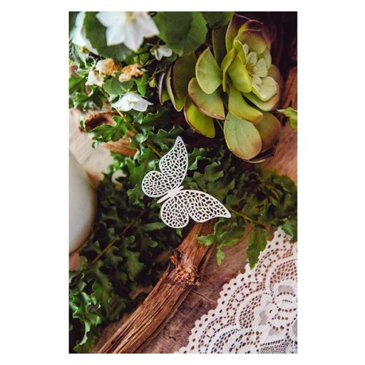 Dekorácia na svadobný stôl Papier Butterflies PEARL x10