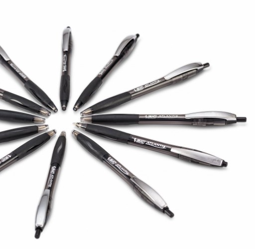 BIC ATLANTIS Mäkké automatické guľôčkové pero ČIERNA x 3