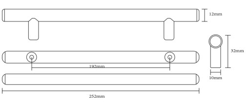 KLASICKÁ OCELOVÁ NÁBYTKOVÁ ÚCHYTKA 192mm