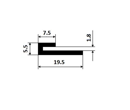 Špeciálny profil PSP 19,5x5,5x7,5x1,8mm 1mb PA38