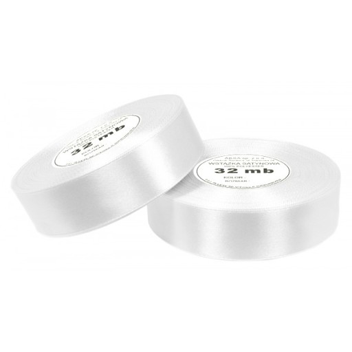 Stuhy biela saténová stuha 12mm 32mb