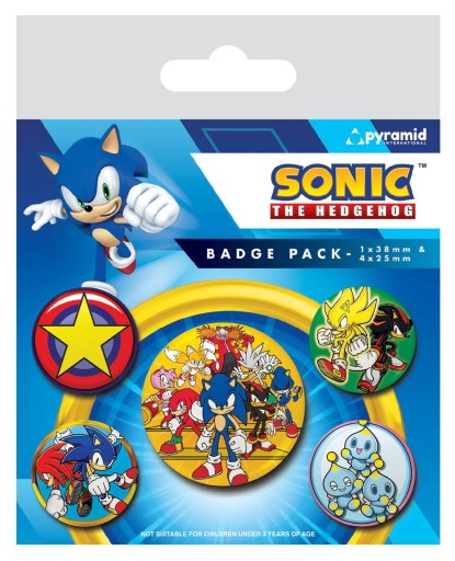 Odznakové špendlíky na batoh SONIC na oblečenie