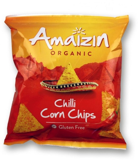 BEZLEPKOVÉ BIO CHILI KUKURIČNÉ ČIPSKY 75 g - AMAIZIN