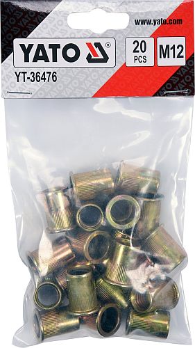 YATO Oceľové nitovacie matice 20 ks YT-36476 M12