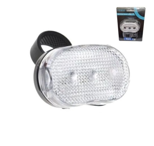 Cyklistická lampa VERSO FRONT, 3 SMD diódy, na batérie, pripevnená k sedlovke
