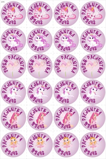 Motivačné nálepky pre deti Super Patient 5cm 24 ks Fairies Poníky