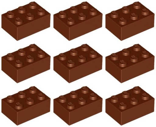 LEGO 3002 BRICK 2x3 hnedá (18g) 9 ks.