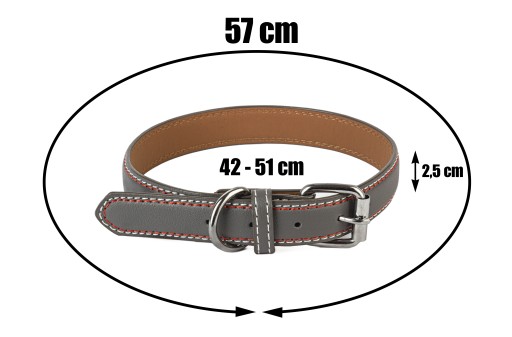 Obojok PRE VEĽKÉHO PSA, strieborná pracka, 57cm L