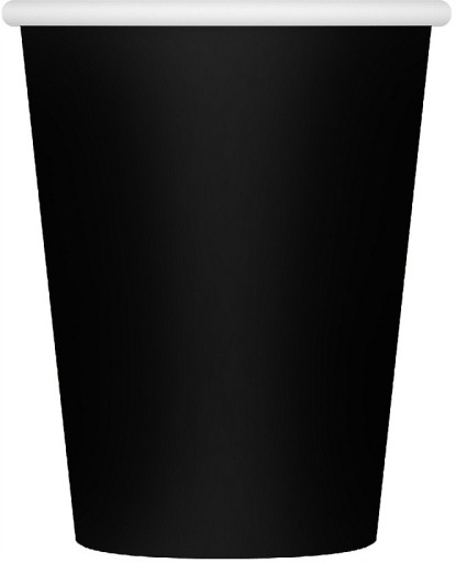 Čierne narodeninové papierové poháre na Halloween 250 ml 6 ks.