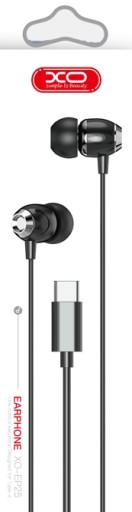 Slúchadlá USB-C s mikrofónom pre telefón USB C Black XO Headset
