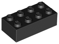 LEGO 3001 BRICK 2x4 čierna NOVINKA (20g) 9 ks.