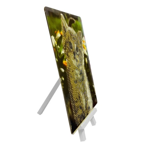 DIAMANTOVÁ MOZAIKA 5D DIAMANTOVÁ VÝŠIVKA MAČKA NA TRÁVE NA EASLESS 15X20CM