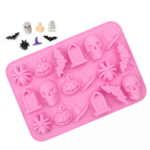 Forma Silikónové mydlo Forma Halloween Spider Tekvica Skull Bat