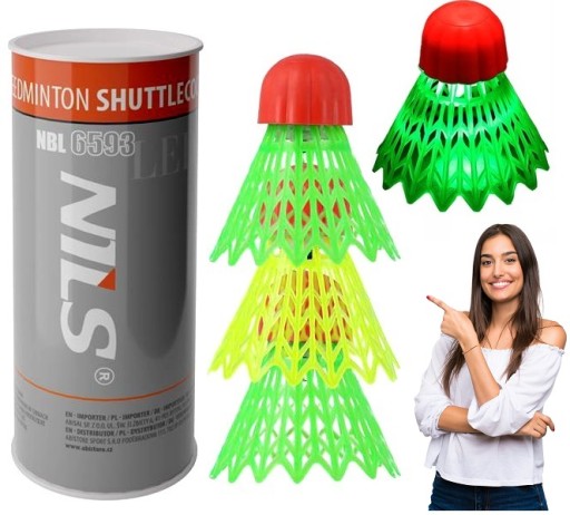 Svietiace LED GAME SHUTTERS, krátke SPEEDMINTON, 3 ks