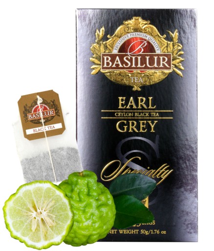 BERGAMOTKA citrusový čierny čaj EARL GREY Sáčky Basilur - 25 x 2 g