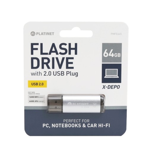 USB kľúč Platinet X-DEPO 64GB, pevný kov