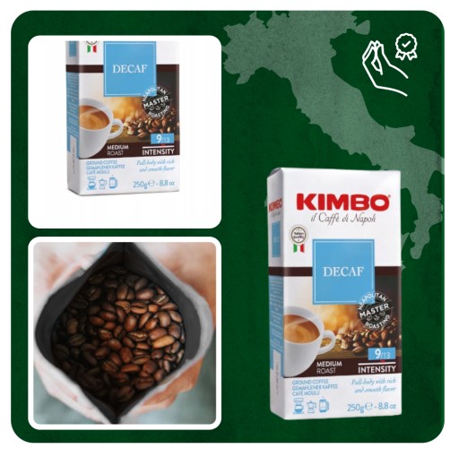 Kimbo Decaffeinato talianska bezkofeínová mletá káva 250g