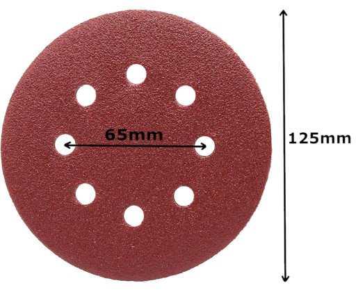 KOTÚČE BRÚSNEHO PAPIERA S OTVORMI NA VELCRO 125 P60 20 ks