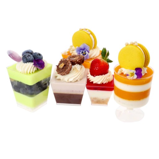 Finger Food dezertné poháre Pyramidové dezertné nádoby 60ml 25ks