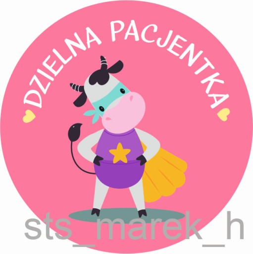 Motivačné nálepky odvážny pacient VEĽKÉ 5 cm pre dievčatá 100 ks.