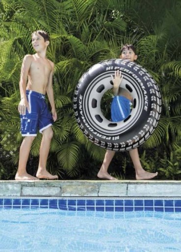 Nafukovacie záchranné koleso INTEX Plášť 91 cm Bazénové jazero ČIERNA