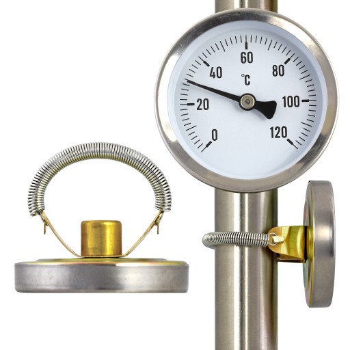 Číselníkový teplomer 63mm NEREZ 0-120C pre POTRUBIE