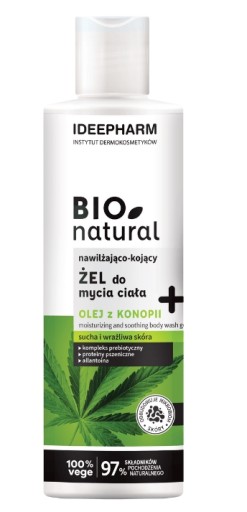 Hydratačný a upokojujúci gél na umývanie tela s BioNatural konopným olejom 400 ml