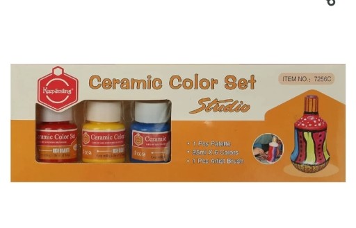FARBY NA KERAMIKA, PORCELÁN A SKLO ZA ÚSMEV 6 KS + PALETA A ŠTETEC