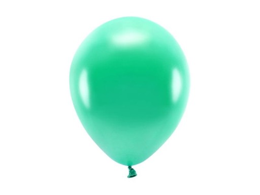 EKO balóny, zelená metalíza, 26 cm, 10 ks, ekologické, biologicky odbúrateľné