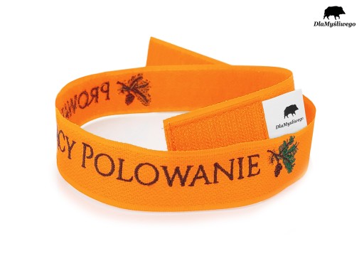 Výstražný náramok pre POĽOVNÍKA, vyšívaný nápisom HUNTING LEAD