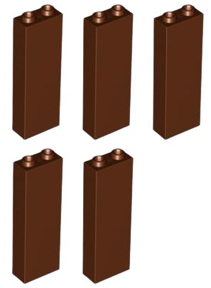 LEGO 2454 PILLAR 1x2x5 hnedá NOVINKA (20g) 5 ks.