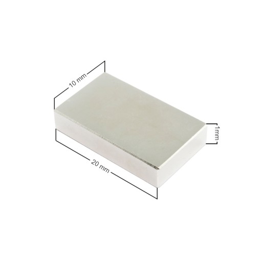 NEODYMOVÝ TANIEROVÝ MAGNET 20x10x1 SILNÝ - 10 KS