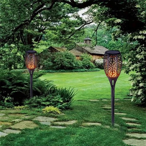 Solárna lampa POCHODNIA plameňový efekt 12 LED P-200