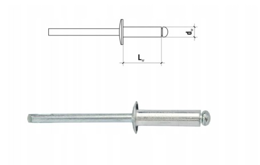 W-NASM trhacie nity na spojenie plechov 4,8x12mm KLIMAS 50 ks.