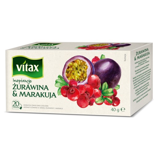 VITAX čaj 20tb x 2g BRUSNICE & PASSIONYA
